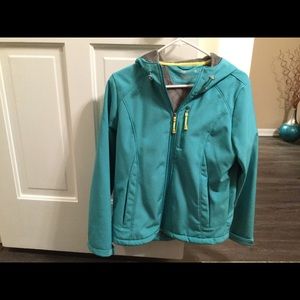 Aqua zip up coat